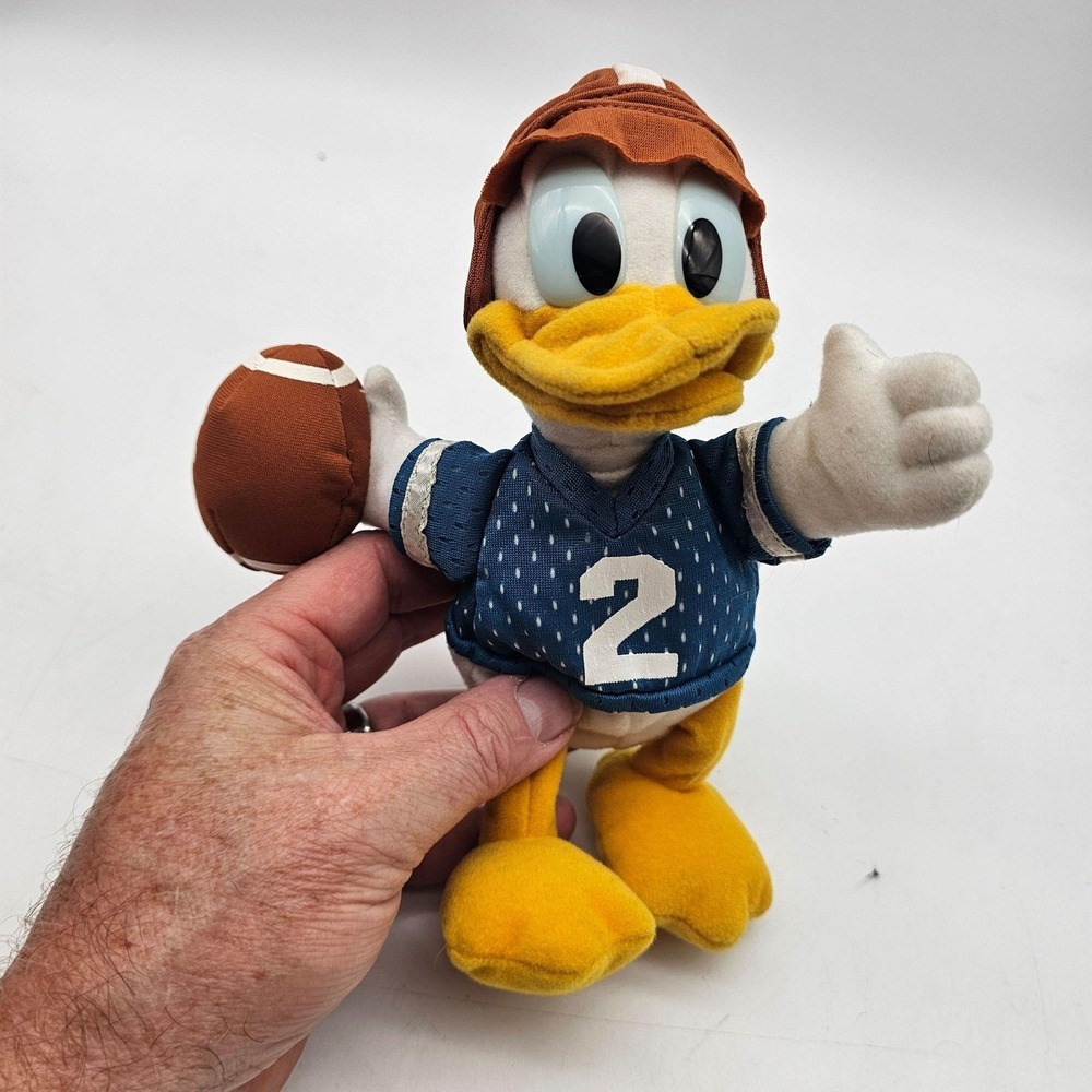 Vintage Mattel Disney Star Bean Donald Duck Football Plush Stuffed Toy #2 Jersey